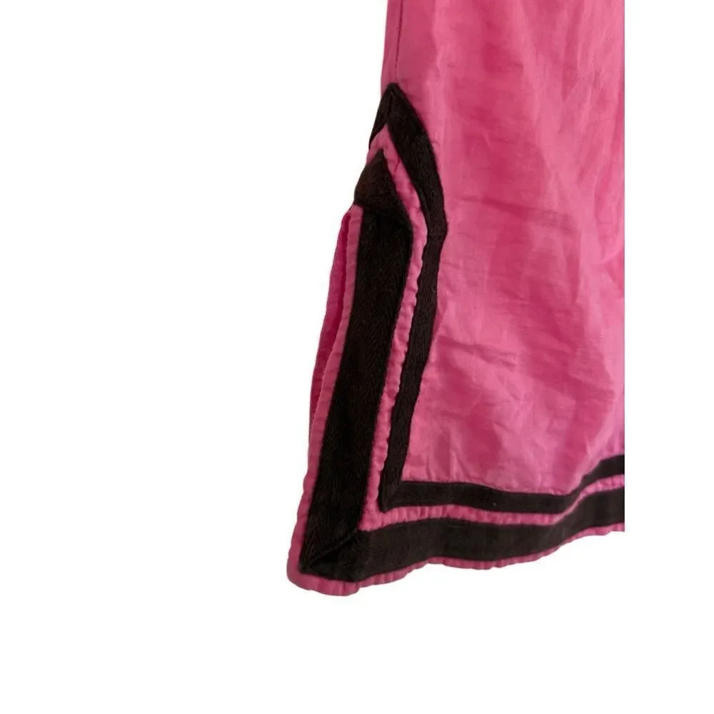 Tory Burch Womens Pink Long Sleeve Cotton Kaftan Tunic Cover-up Dress Size
